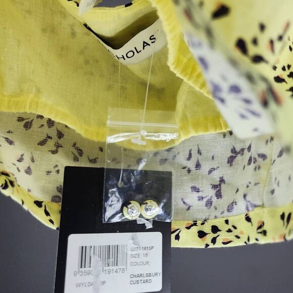 NICHOLAS Wylda Tie Strap Crop Top In Charlsbury Olympic - Picture 5 of 8